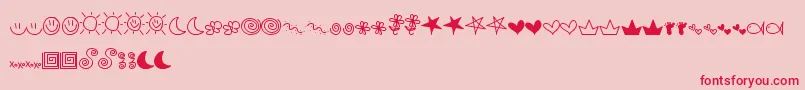 フォントMtfDoodle – ピンクの背景に赤い文字