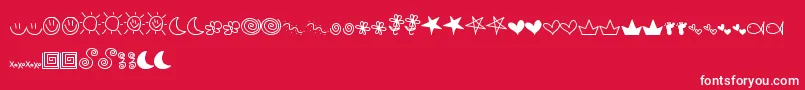 MtfDoodle Font – White Fonts on Red Background