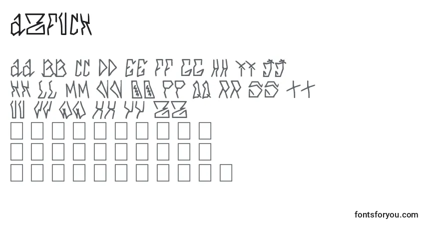 Шрифт Azfuck – алфавит, цифры, специальные символы