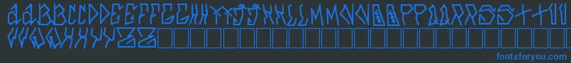 Azfuck-Schriftart – Blaue Schriften auf schwarzem Hintergrund