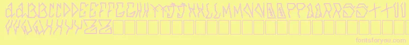 Azfuck-fontti – vaaleanpunaiset fontit keltaisella taustalla