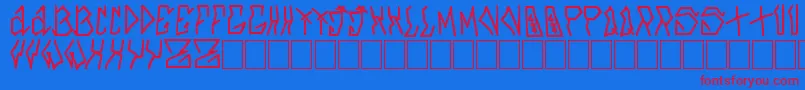 Azfuck Font – Red Fonts on Blue Background