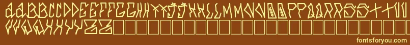 Azfuck-fontti – keltaiset fontit ruskealla taustalla