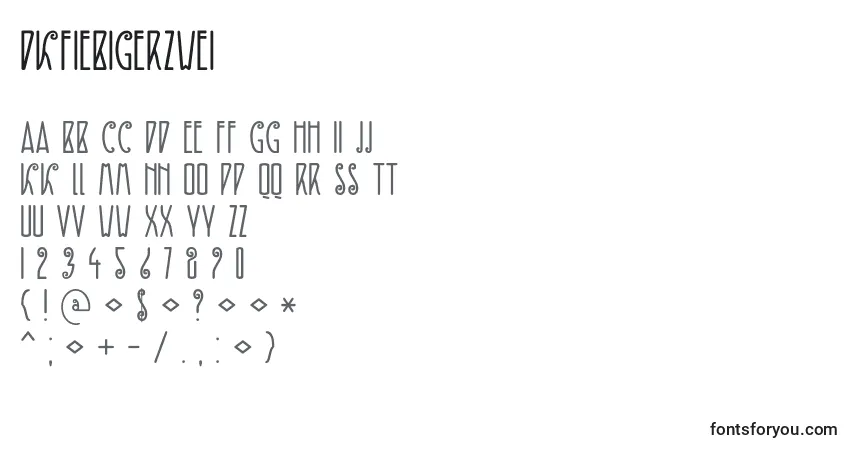 Шрифт DkFiebigerZwei – алфавит, цифры, специальные символы