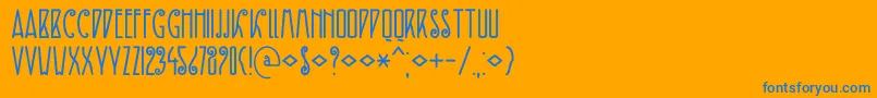 Więcej informacji o czcionce DkFiebigerZwei Czcionka DkFiebigerZwei – niebieskie czcionki na pomarańczowym tle