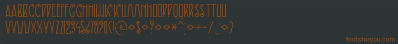 DkFiebigerZwei-fontti – ruskeat fontit mustalla taustalla