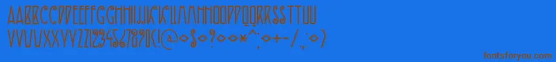 DkFiebigerZwei Font – Brown Fonts on Blue Background
