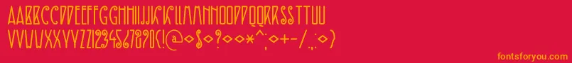 Czcionka DkFiebigerZwei – pomarańczowe czcionki na czerwonym tle