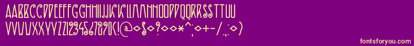 DkFiebigerZwei Font – Yellow Fonts on Purple Background