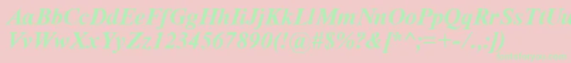 TimeRomanBoldItalic Font – Green Fonts on Pink Background