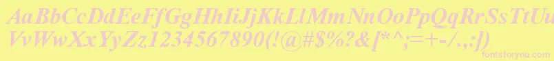 TimeRomanBoldItalic Font – Pink Fonts on Yellow Background