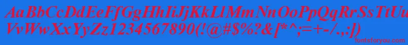 More about TimeRomanBoldItalic Font TimeRomanBoldItalic Font – Red Fonts on Blue Background