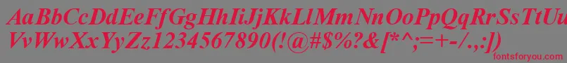 More about TimeRomanBoldItalic Font TimeRomanBoldItalic Font – Red Fonts on Gray Background