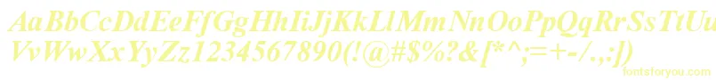 Weitere Informationen zur TimeRomanBoldItalic-Schriftart TimeRomanBoldItalic-Schriftart – Gelbe Schriften auf weißem Hintergrund