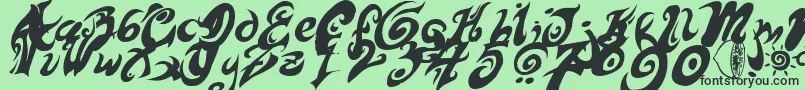 HurtMePlease-Schriftart – Schwarze Schriften auf grünem Hintergrund