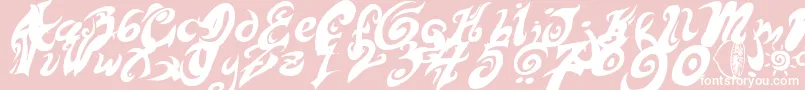 HurtMePlease-fontti – valkoiset fontit vaaleanpunaisella taustalla