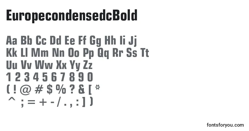 EuropecondensedcBoldフォント–アルファベット、数字、特殊文字