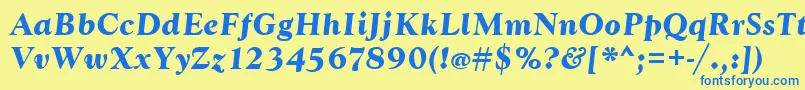 Шрифт GoudytBoldItalic – синие шрифты на жёлтом фоне