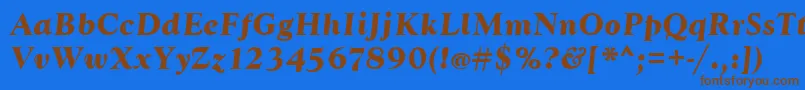 Czcionka GoudytBoldItalic – brązowe czcionki na niebieskim tle