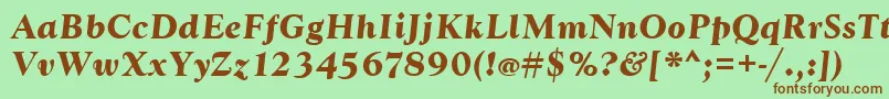 fuente GoudytBoldItalic – Fuentes Marrones Sobre Fondo Verde