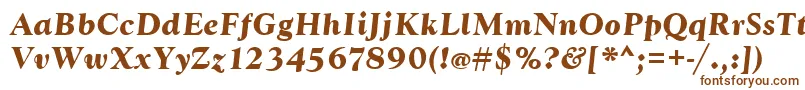 Czcionka GoudytBoldItalic – brązowe czcionki na białym tle