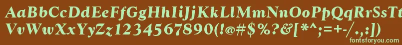 GoudytBoldItalic Font – Green Fonts on Brown Background