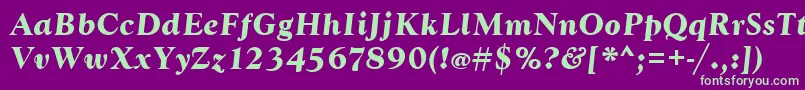 GoudytBoldItalic Font – Green Fonts on Purple Background