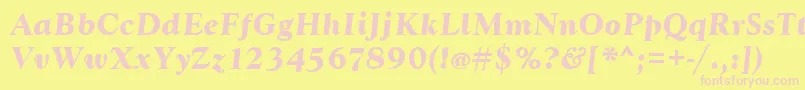 GoudytBoldItalic Font – Pink Fonts on Yellow Background