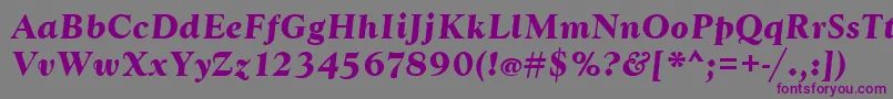 GoudytBoldItalic Font – Purple Fonts on Gray Background