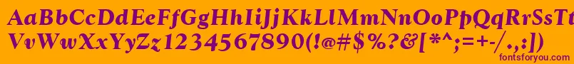 GoudytBoldItalic Font – Purple Fonts on Orange Background