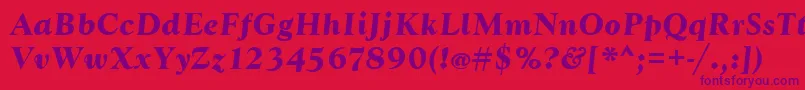 GoudytBoldItalic Font – Purple Fonts on Red Background