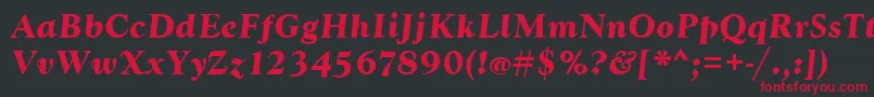 フォントGoudytBoldItalic – 黒い背景に赤い文字