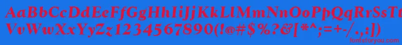 GoudytBoldItalic Font – Red Fonts on Blue Background