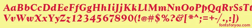 GoudytBoldItalic Font – Red Fonts on Yellow Background