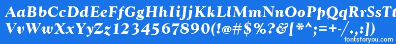 Fonte GoudytBoldItalic – fontes brancas em um fundo azul