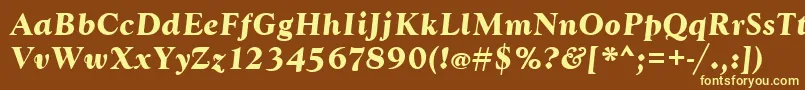 Шрифт GoudytBoldItalic – жёлтые шрифты на коричневом фоне