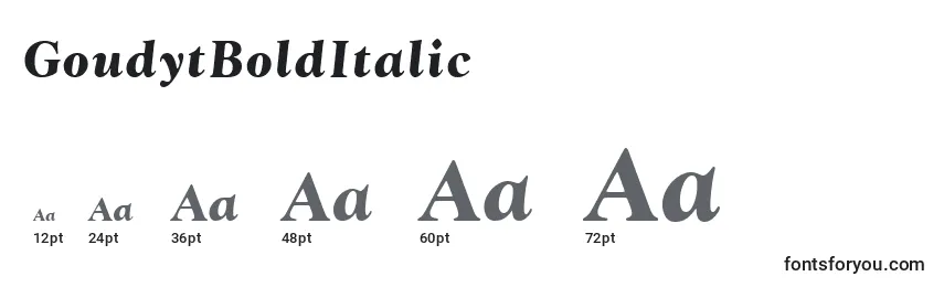 GoudytBoldItalic Font Sizes