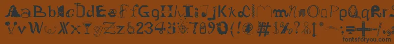 フォントOldDreadfulNo.7Bt – 黒い文字が茶色の背景にあります