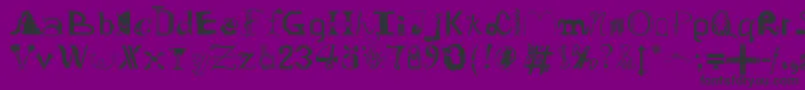 フォントOldDreadfulNo.7Bt – 紫の背景に黒い文字