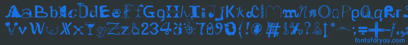 OldDreadfulNo.7Bt Font – Blue Fonts on Black Background