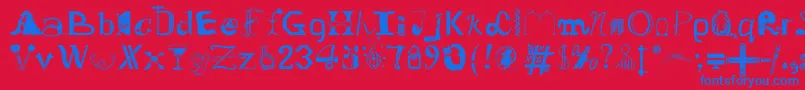 OldDreadfulNo.7Bt Font – Blue Fonts on Red Background