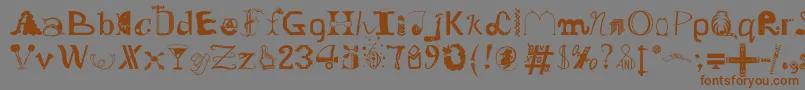 OldDreadfulNo.7Bt Font – Brown Fonts on Gray Background