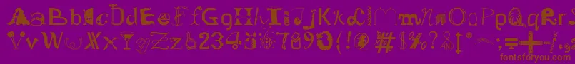 Fonte OldDreadfulNo.7Bt – fontes marrons em um fundo roxo