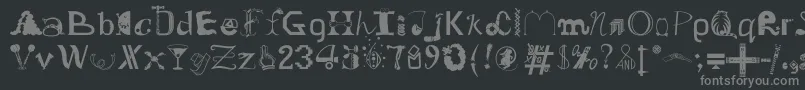 フォントOldDreadfulNo.7Bt – 黒い背景に灰色の文字