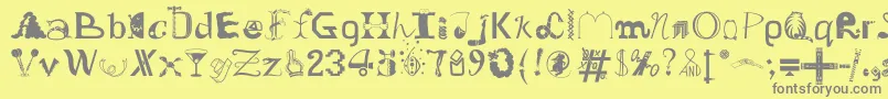 OldDreadfulNo.7Bt-Schriftart – Graue Schriften auf gelbem Hintergrund
