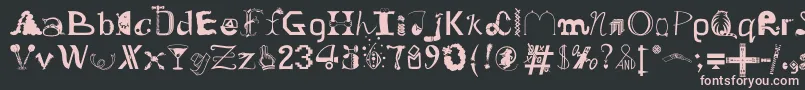 OldDreadfulNo.7Bt-Schriftart – Rosa Schriften auf schwarzem Hintergrund