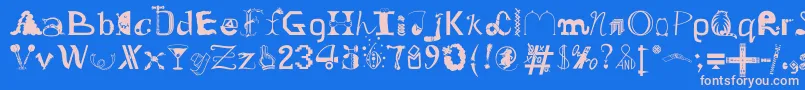 OldDreadfulNo.7Bt Font – Pink Fonts on Blue Background