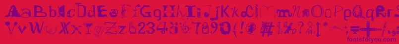 OldDreadfulNo.7Bt Font – Purple Fonts on Red Background