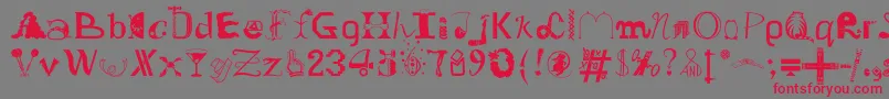 OldDreadfulNo.7Bt-Schriftart – Rote Schriften auf grauem Hintergrund