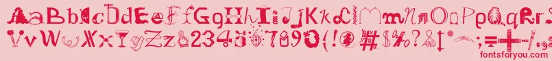 OldDreadfulNo.7Bt Font – Red Fonts on Pink Background